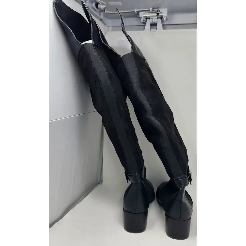 Torrid Over The Knee OTK Moto Boots Faux Leather Wide Calf 10 WW